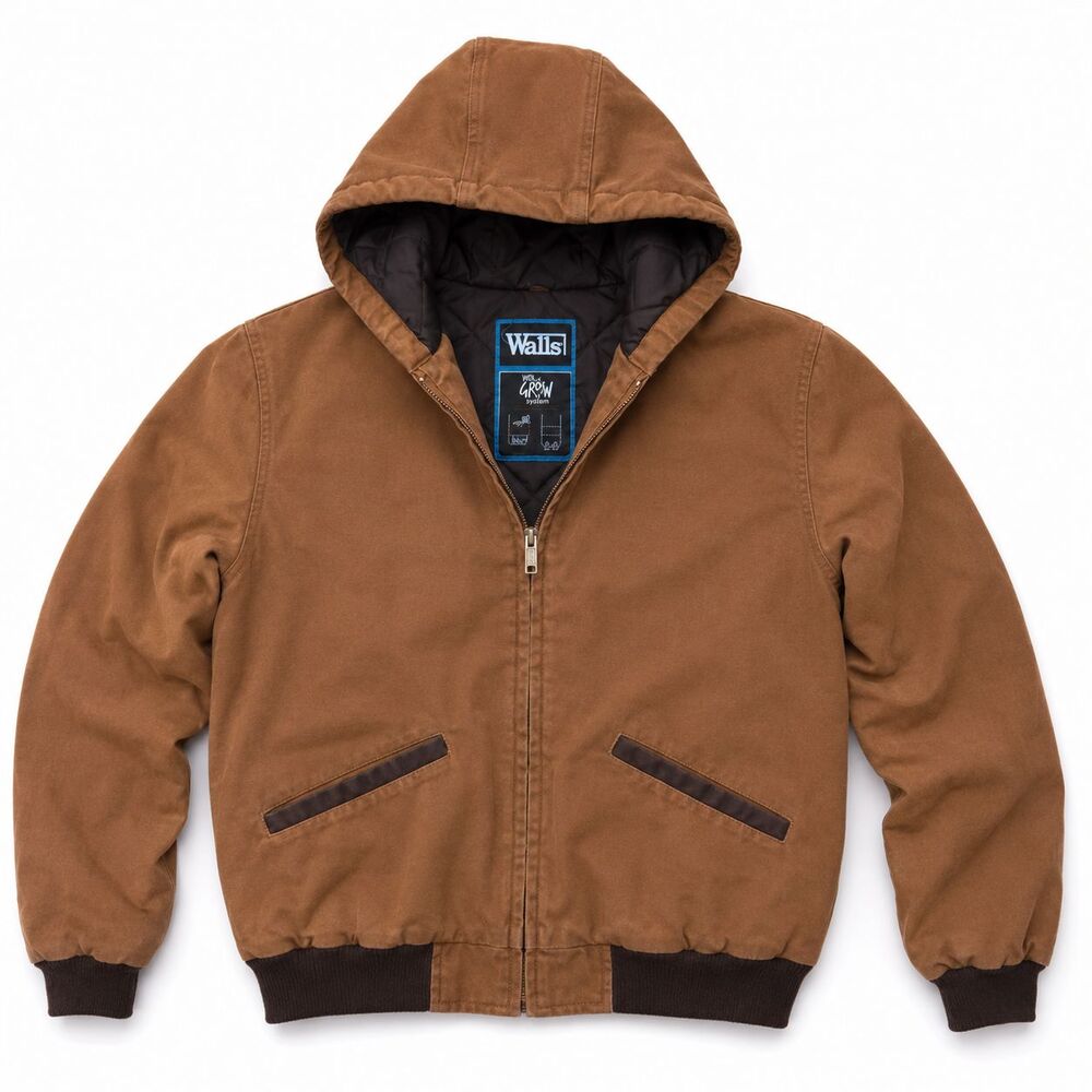 Boys Walls Touch Wear Brown Coat Youth Size XL Kidz Grow System Rugged Canvas